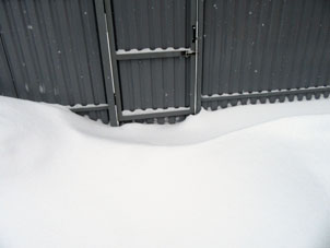 La nieve era tan abundante que bloqueó la salida a través de portezuela.