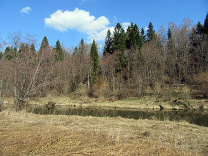 Río Nara en área de la aldea Nara el día 19 de abril.